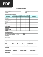 Interview Assessment Form