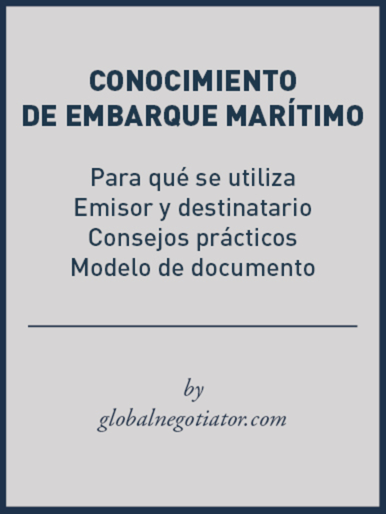Modelo Conocimiento Embarque Marítimo Pdf
