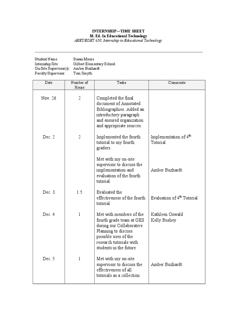Final Time Sheet 12/10 | PDF