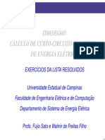 Cálculo de curto-circuito em sistema de energia elétrica: exercícios resolvidos