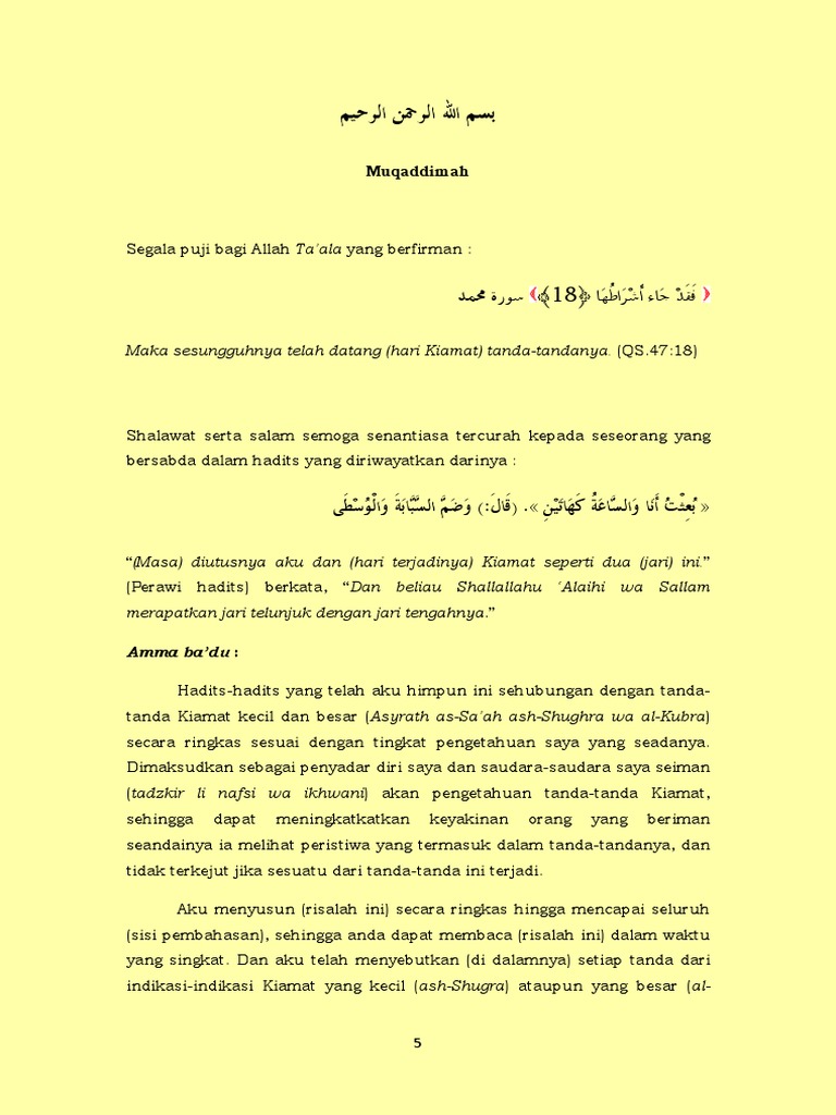 Tanda Tanda Hari Kiamat Besar Dan Kecil Pdf