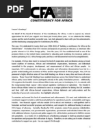 Constituency for Africa (CFA) End of the Year Fundraising Request