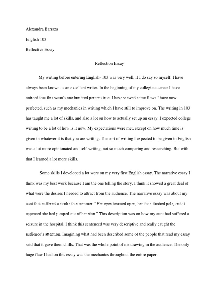 How to write a reflection paragraph image