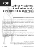 Latinos y sajones. Identidad nacional y periodismo en los años veinte