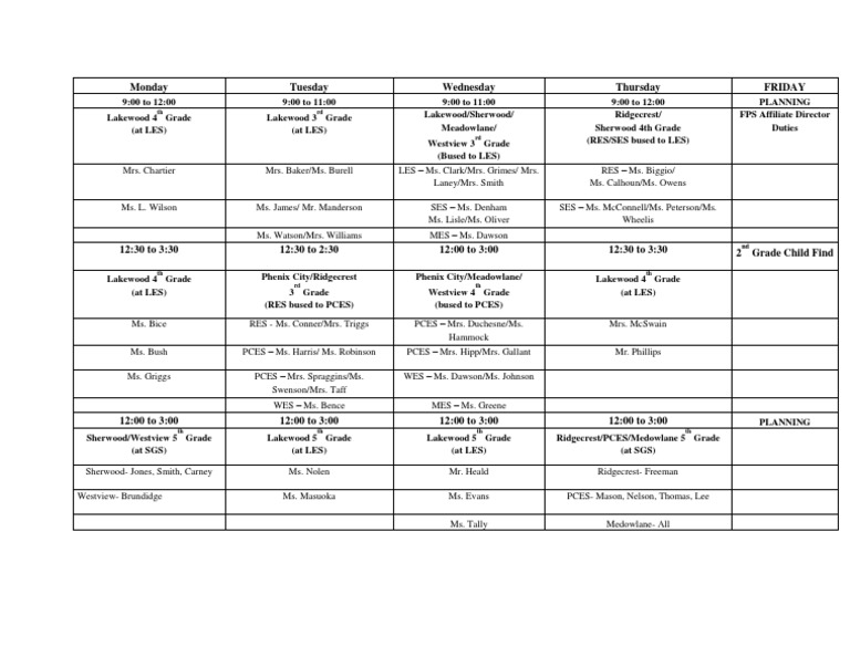 Class Schedule | PDF | Language Arts & Discipline