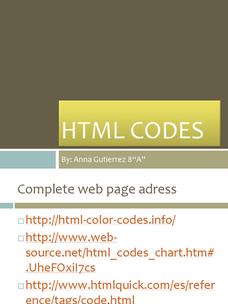 HTML Codes | PDF