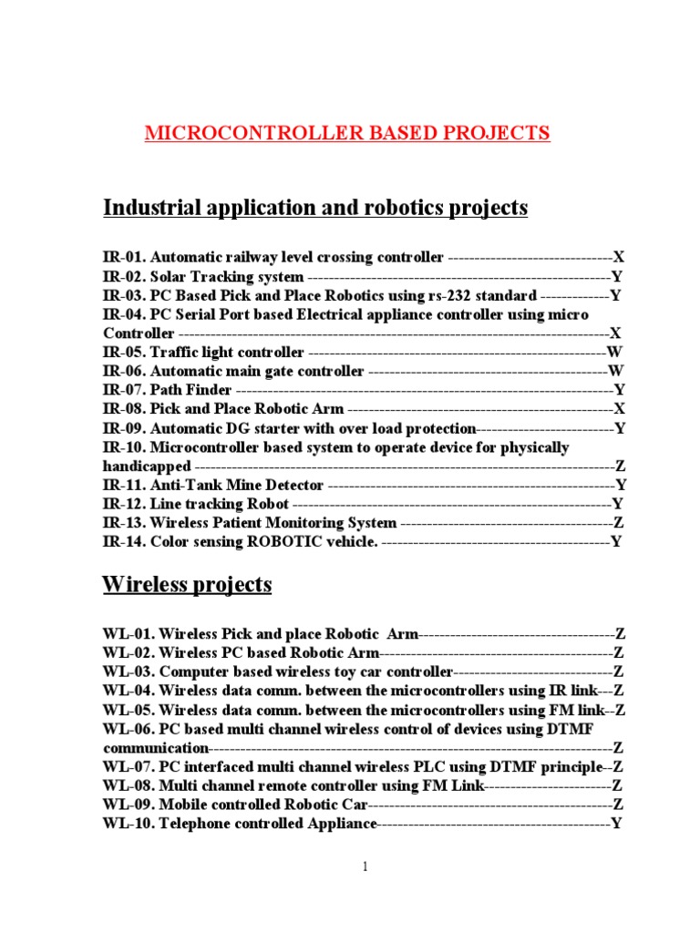 MICROCONTROLLER BASED EMBEDDED SYSTEMS AND APPLICATION PROJECT IDEAS ...