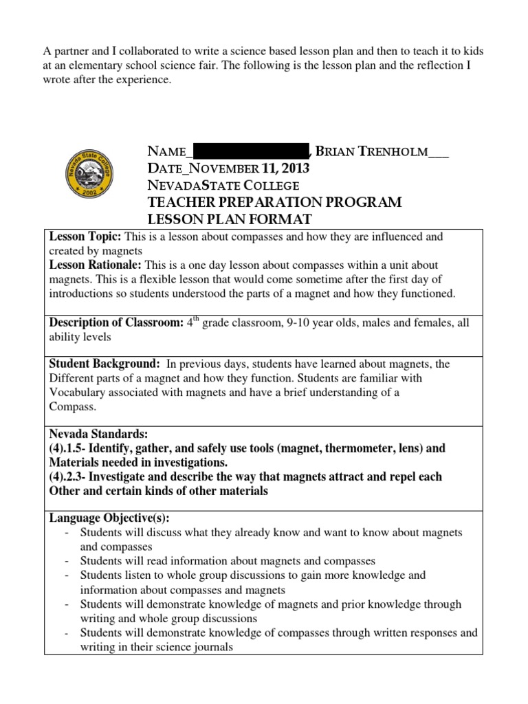 Collaboration With Another Teacher. | PDF | Compass | Lesson Plan