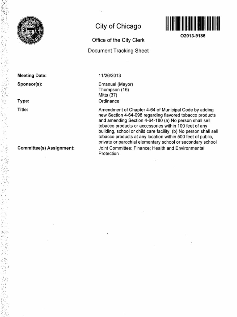 Chicago Ordinance on Flavored Tobacco | PDF | Cigarette