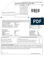Online Application Form For Gate 2009: Application Number Demand Draft Details