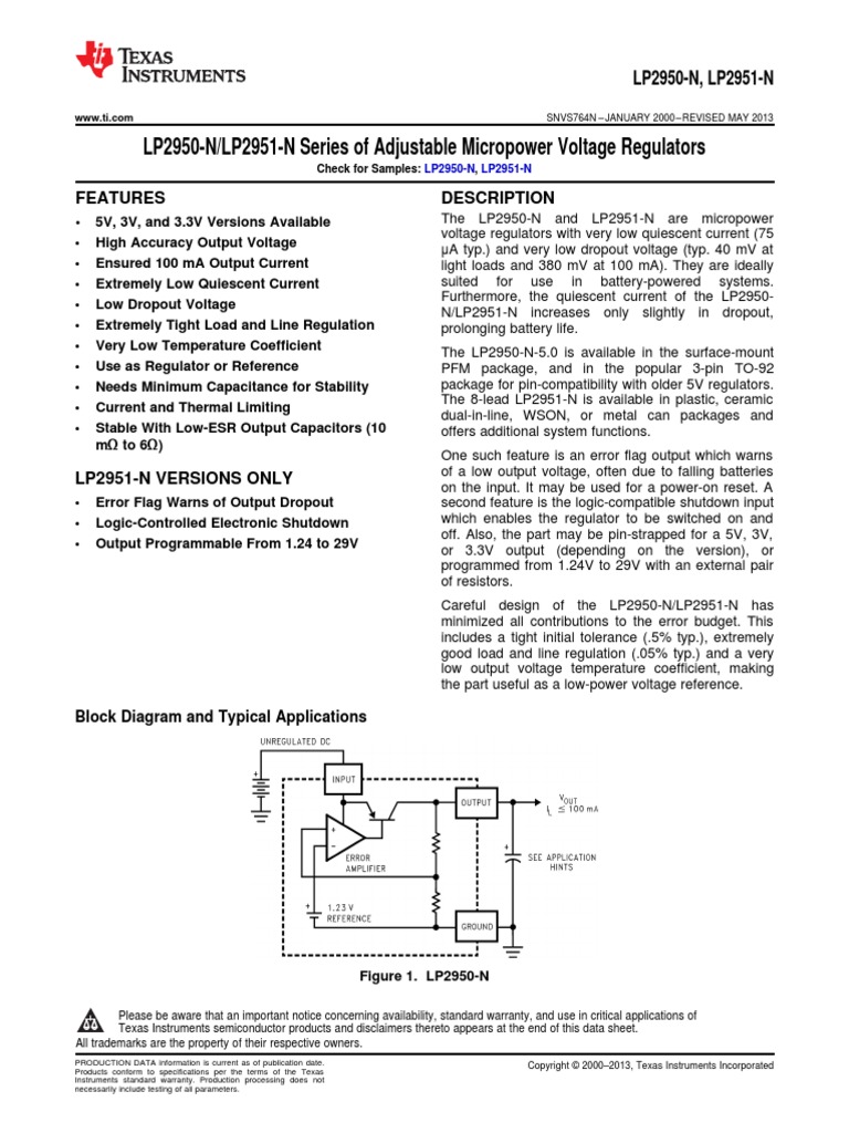LP2951 | PDF | Capacitor | Resistor