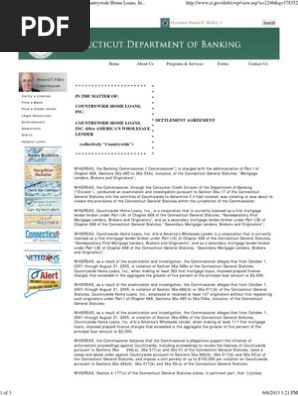 A America's Wholesale Lender, Settlement Agreement