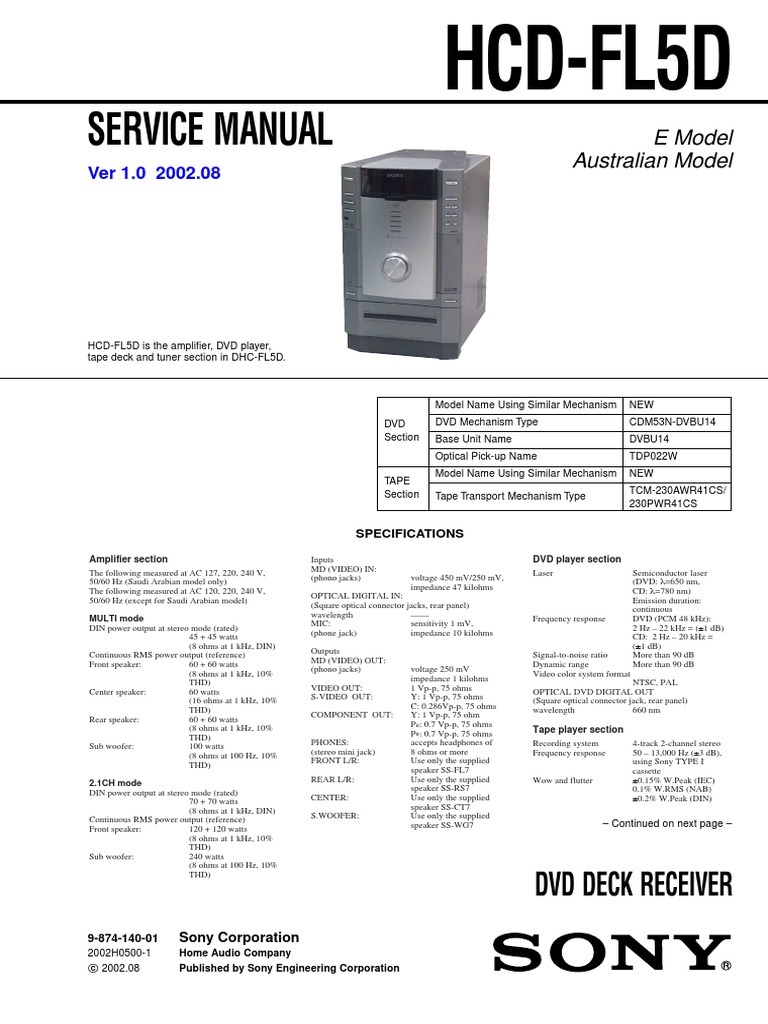 Sony HCD Fl5d | PDF | Mp3 | Compact Disc