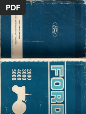 Ford Tractor Models 00 3000 4000 And 5000 Operator S Service Manual