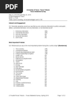 Note: Due To Rounding, Not All Percentages Sum To 100.: University of Texas / Texas Tribune Texas Statewide Survey