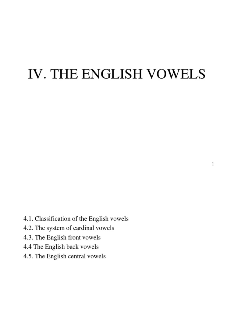 4 The English Vowels IV | PDF