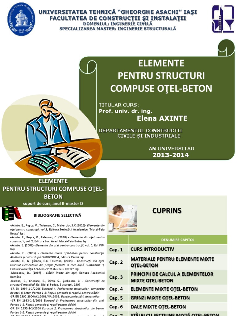 Cap. 0-Elemente Pentru Structuri Compuse Oţel-Beton-Cuprins | PDF