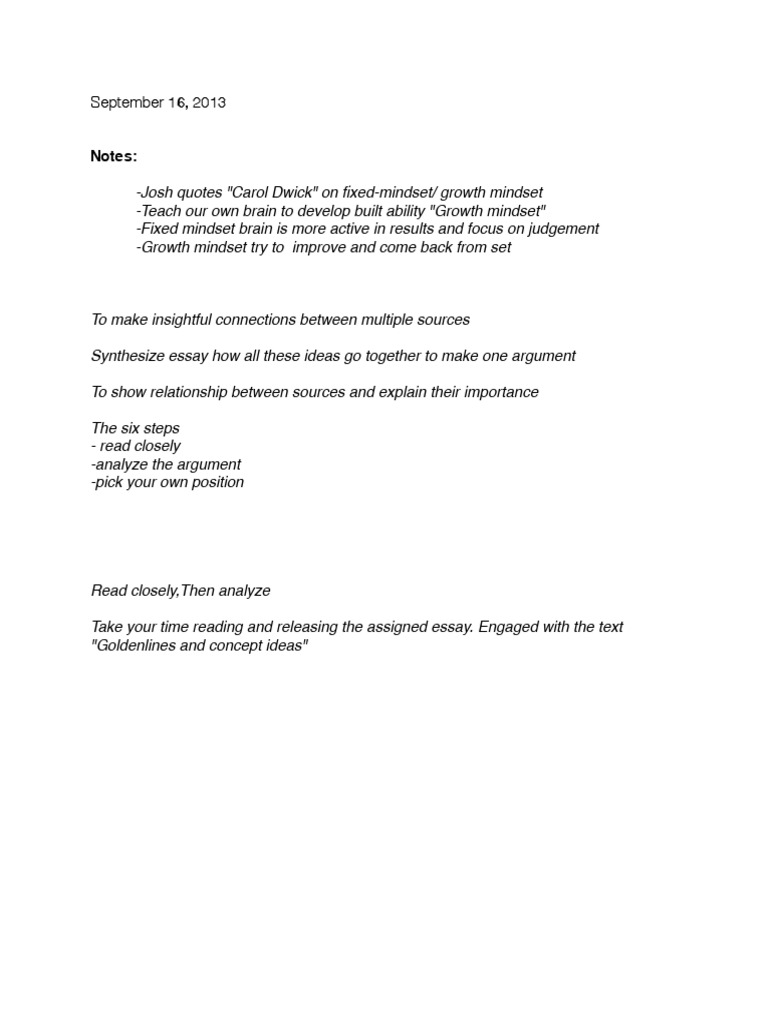 Growth Mindset & Critical Analysis | PDF | Career & Growth | Self ...