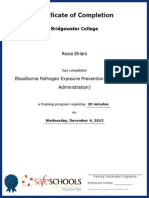 Certificate of Completion For Bloodborne Pathogen Exposure Prevention Teachers and Administration