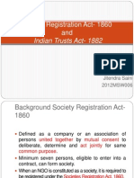 Society Registration Act-1860 and Public Trust Act 1882