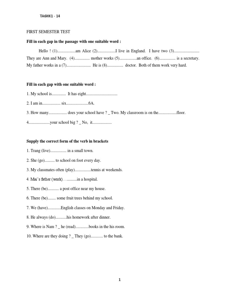 Fill in Each Gap in The Passage With One Suitable Word | PDF