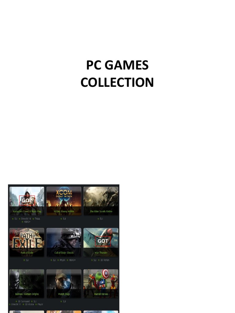PC Games Collection List | PDF