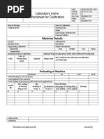 Worksheet for Calibration Ctm