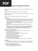 as - article summary assignment sheet