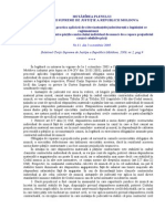 HOTĂRÎREA Nr. 11 (2005) Cu Privire La Practica Aplicării de Către Instanţele Judecătoreşti A Legislaţiei Ce Reglementează