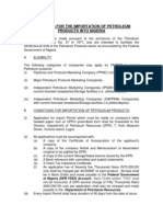 Petroleum Products Import Guidelines