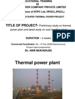 Title of Project-: Preliminary Study On Thermal Power Plant and Detail Study On Coal Handling Plant