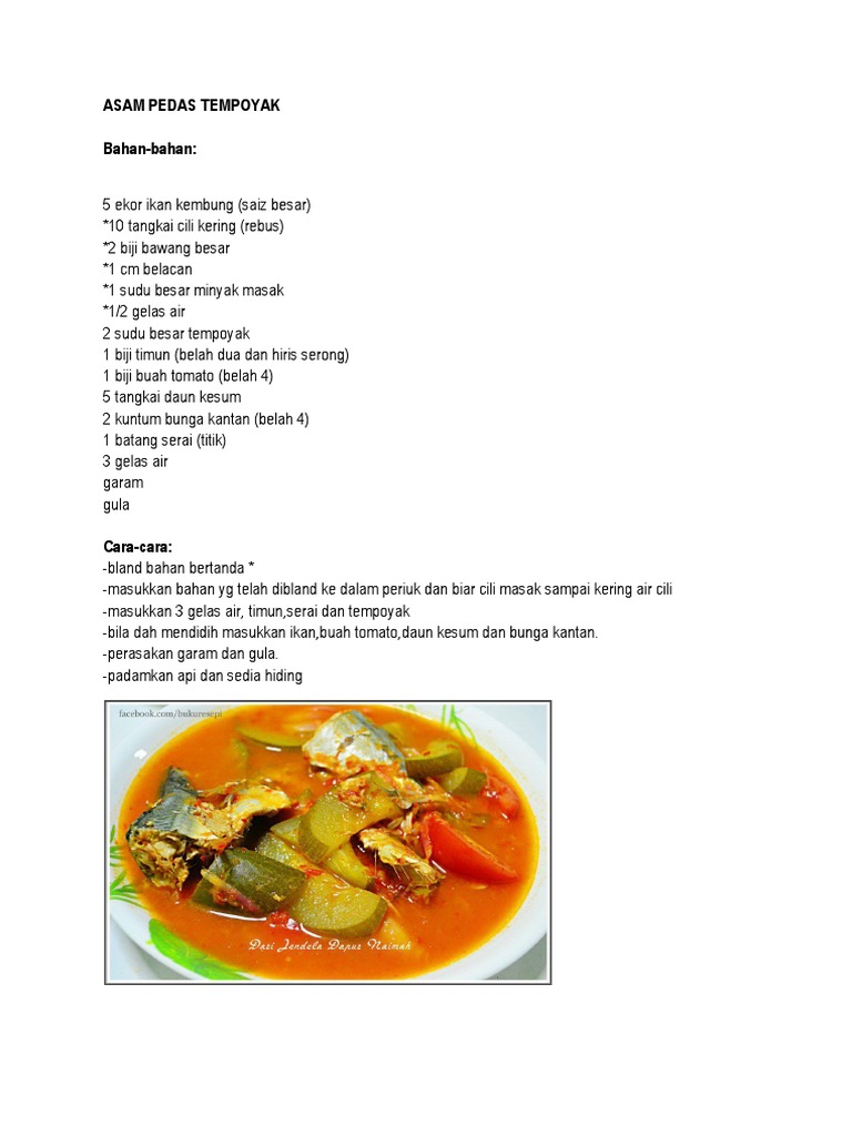 Asam Pedas Tempoyak Pdf