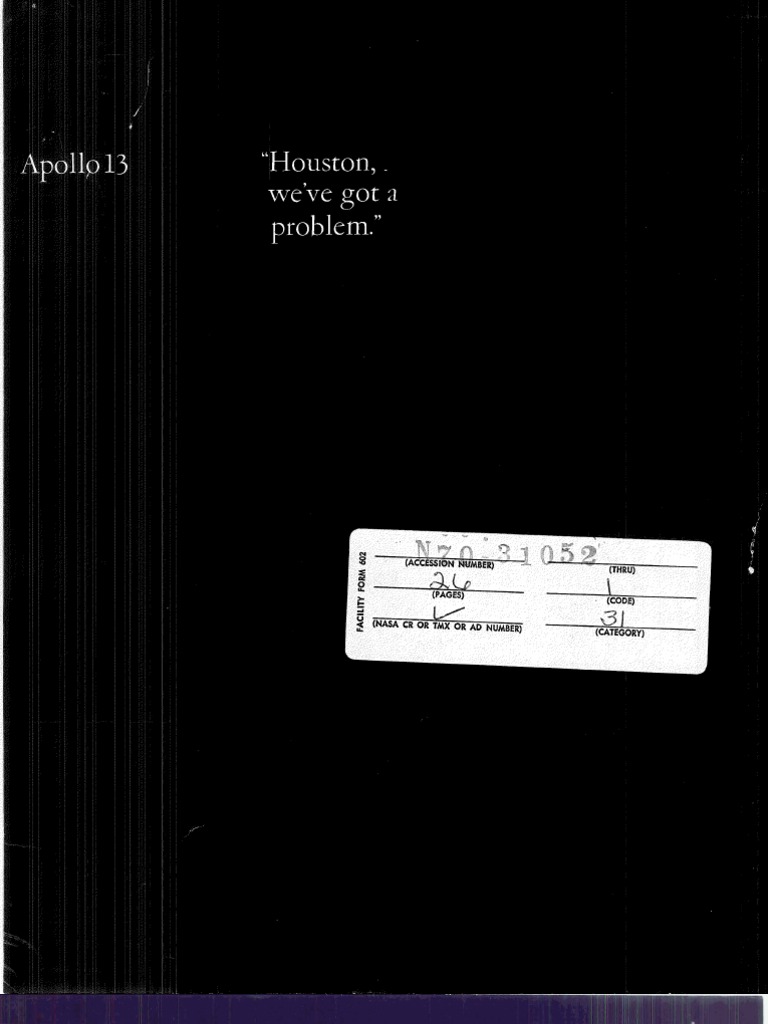 NASA Apollo 13 - Houston We've Got A Problem | PDF | Apollo Program ...
