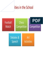 Activities in The School: Football Match Chess Competition Fancy Dress Competition Debates & Speech Art Activities