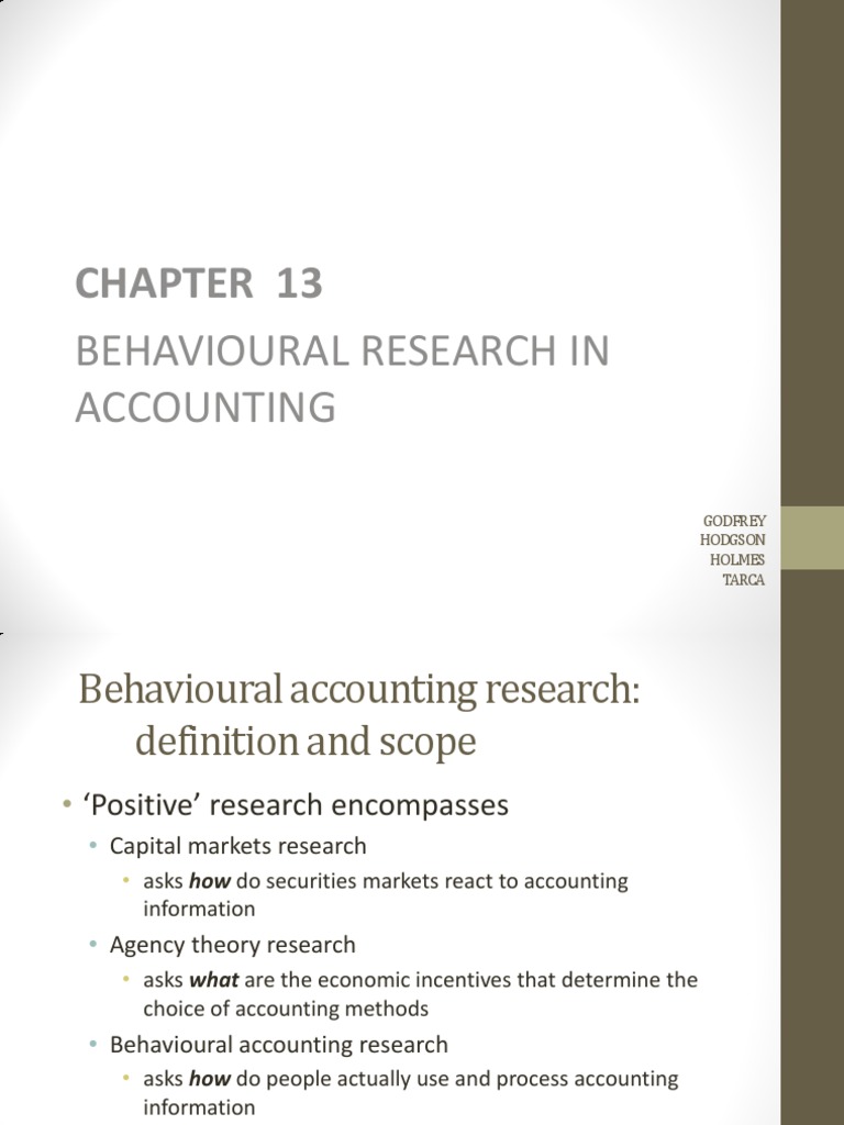 research paper on behavioural accounting