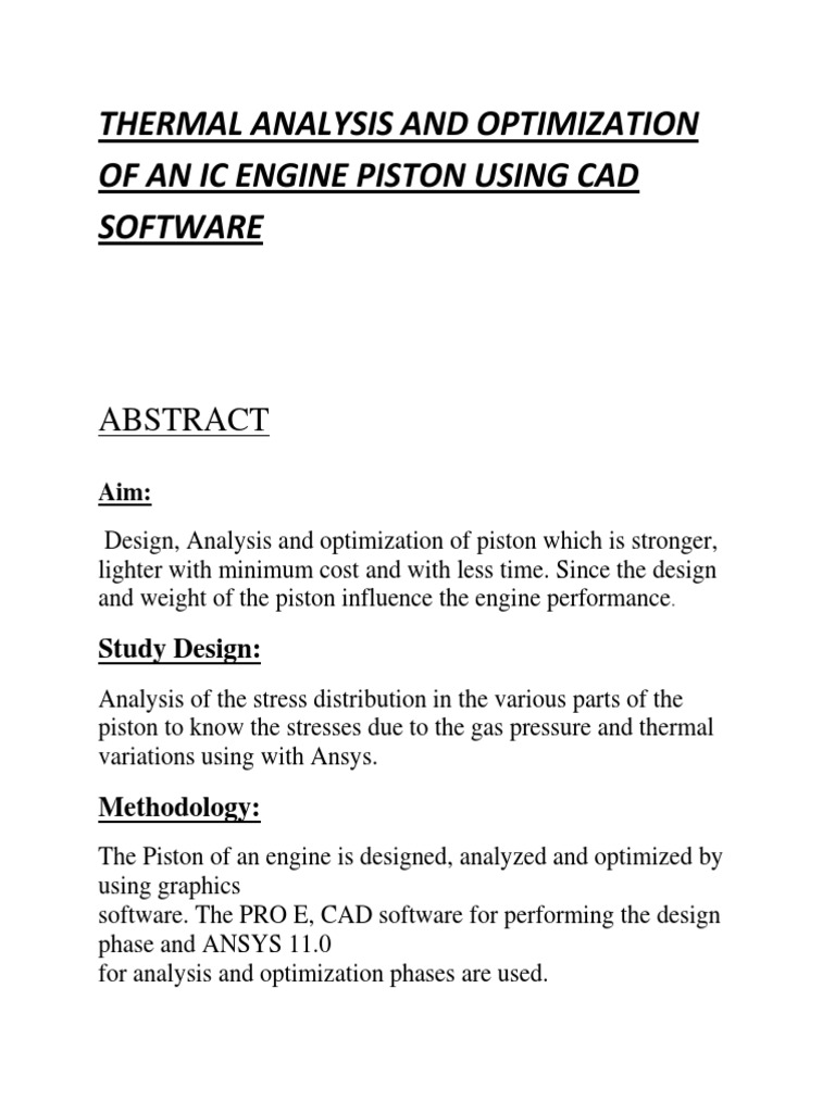 Piston Word PDF Piston Mechanical Engineering