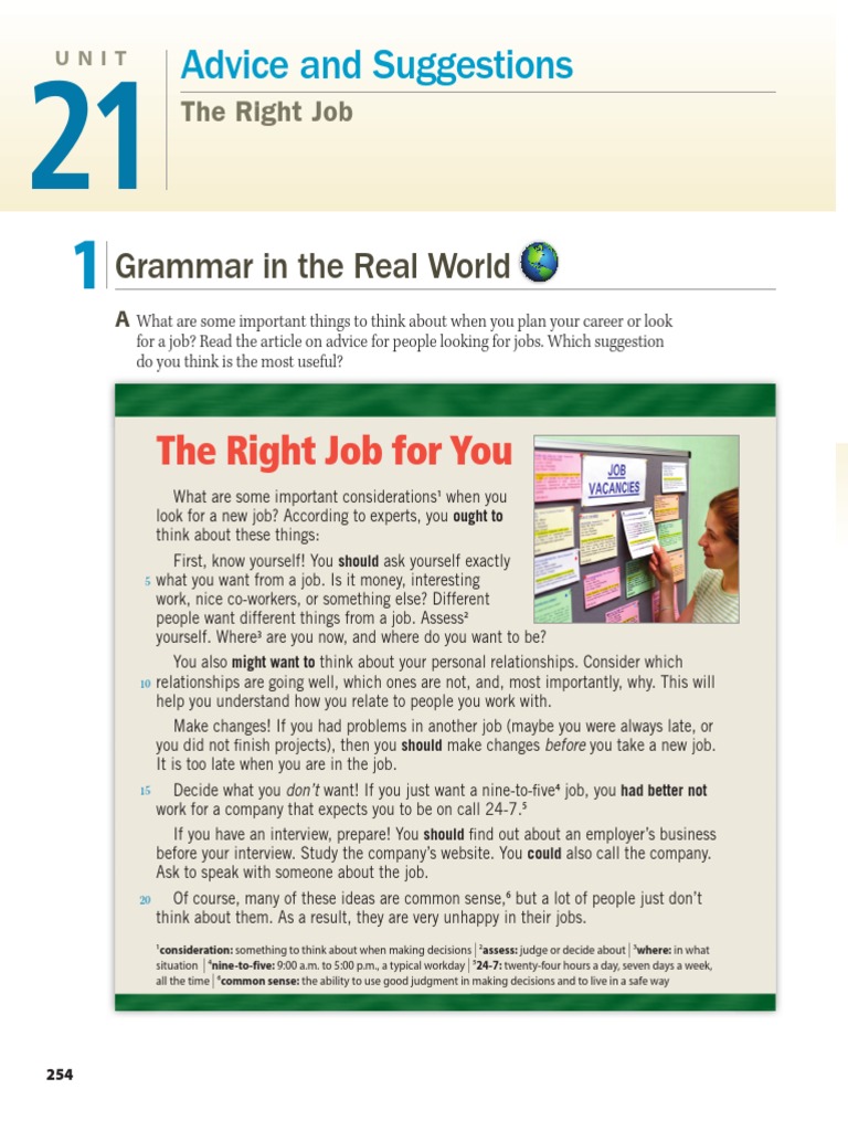 Career Advice and Suggestions Guide | PDF | Advice (Opinion) | Question