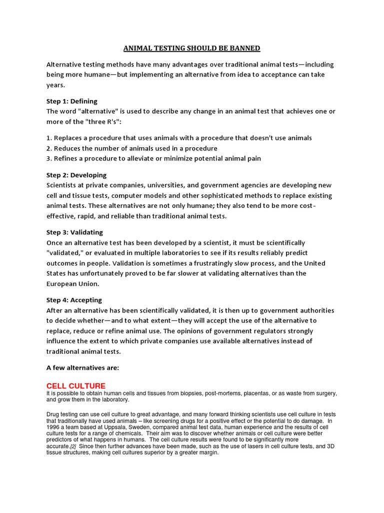 Animal Testing Should Be Banned Animal Testing Infection