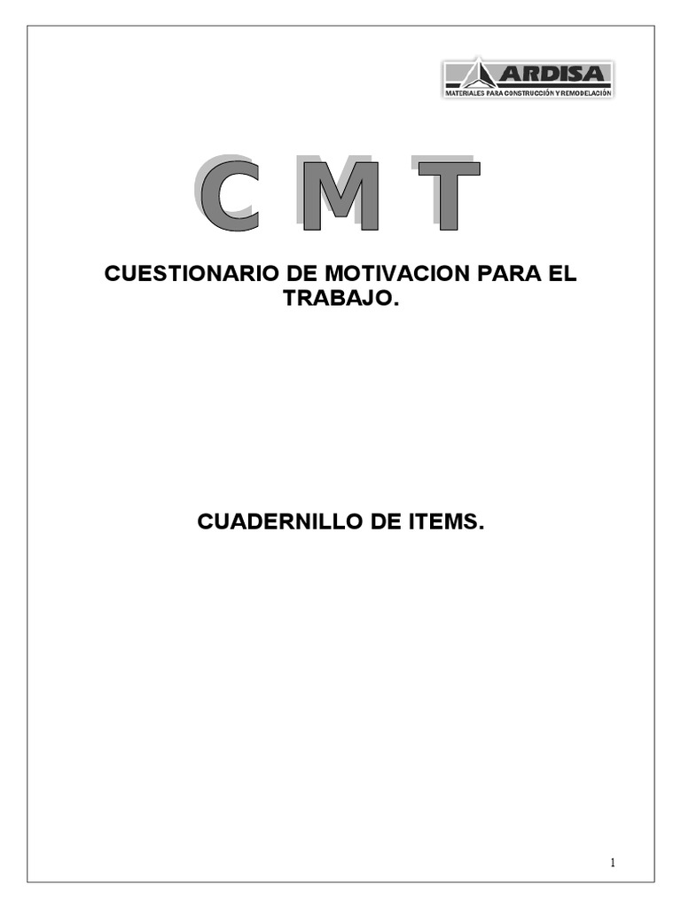Cuestionario CMT de Motivación Laboral | PDF | Cuestionario | Science
