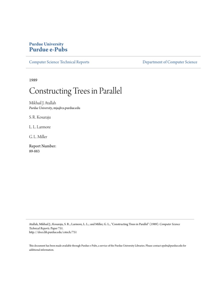 Constructing Trees in Parallel | PDF | Matrix (Mathematics) | Parallel ...