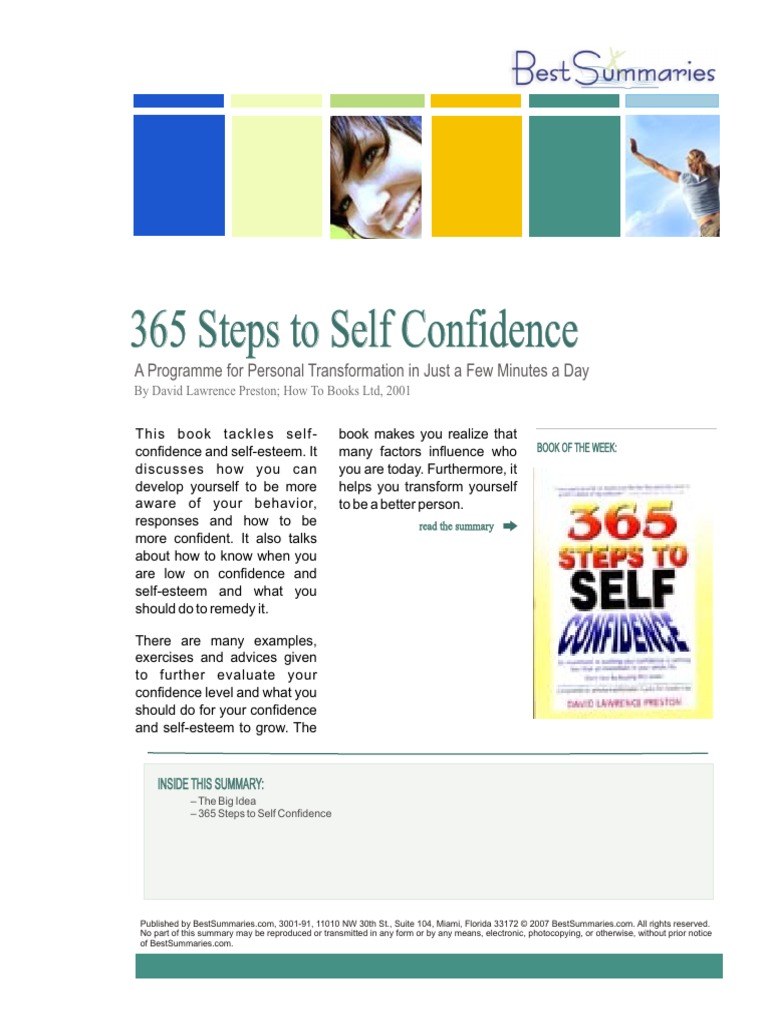 365 Steps To Self Confidence | PDF | Self Esteem | Relaxation (Psychology)
