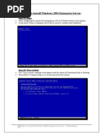 Steps To Install Windows 2003 Enterprise Server
