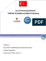Summary of Partnership Between TUBITAK ULAKBIM and EBSCO Publishing