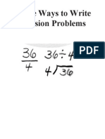 Three Ways To Write Division Problems