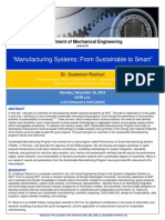 "Manufacturing Systems: From Sustainable To Smart": Department of Mechanical Engineering