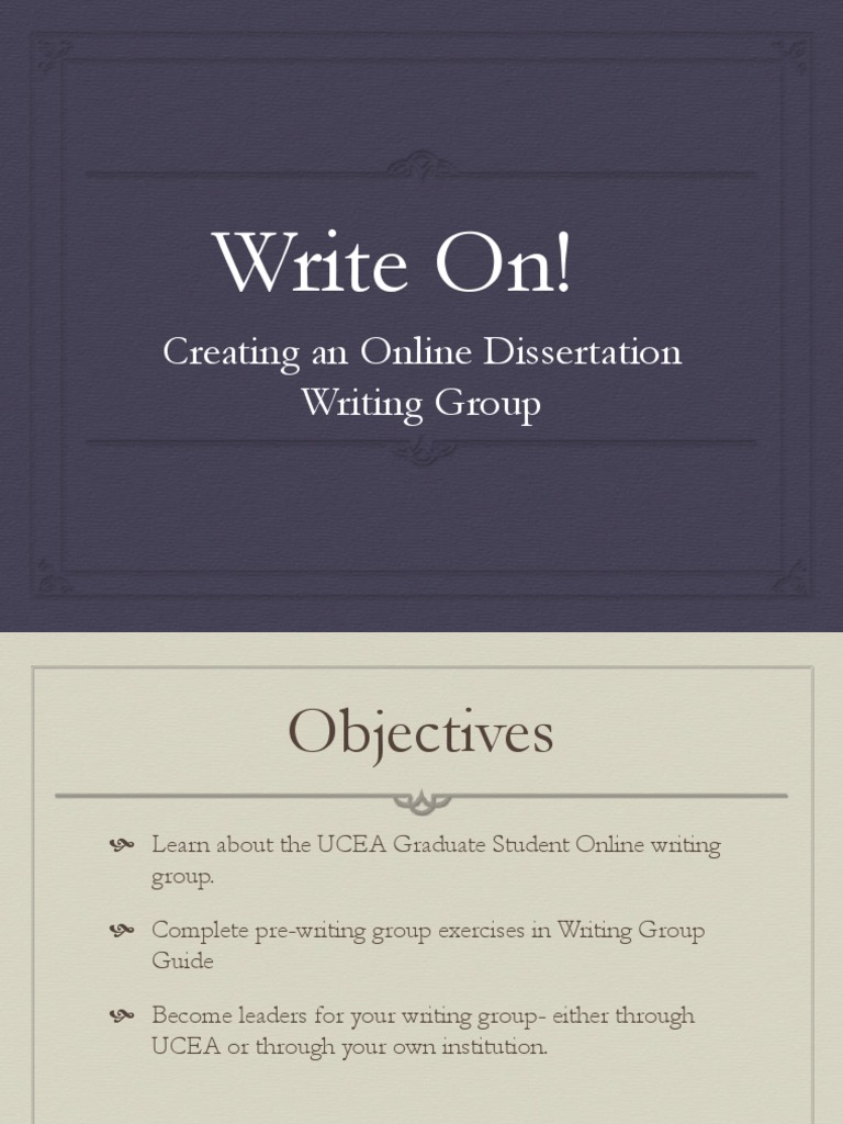 Online dissertation writing group