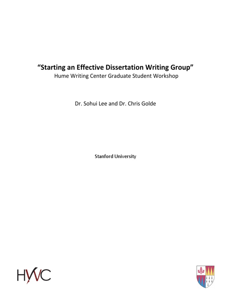 Starting An Effective Dissertation Writing Group PDF Thesis David