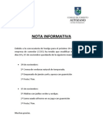 Nota Informativa - Comedor Huelga