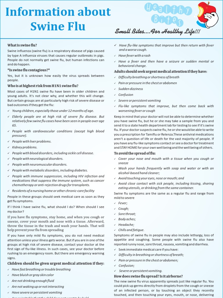 Swine Flu Awareness and Prevention Guide | PDF | Swine Influenza ...