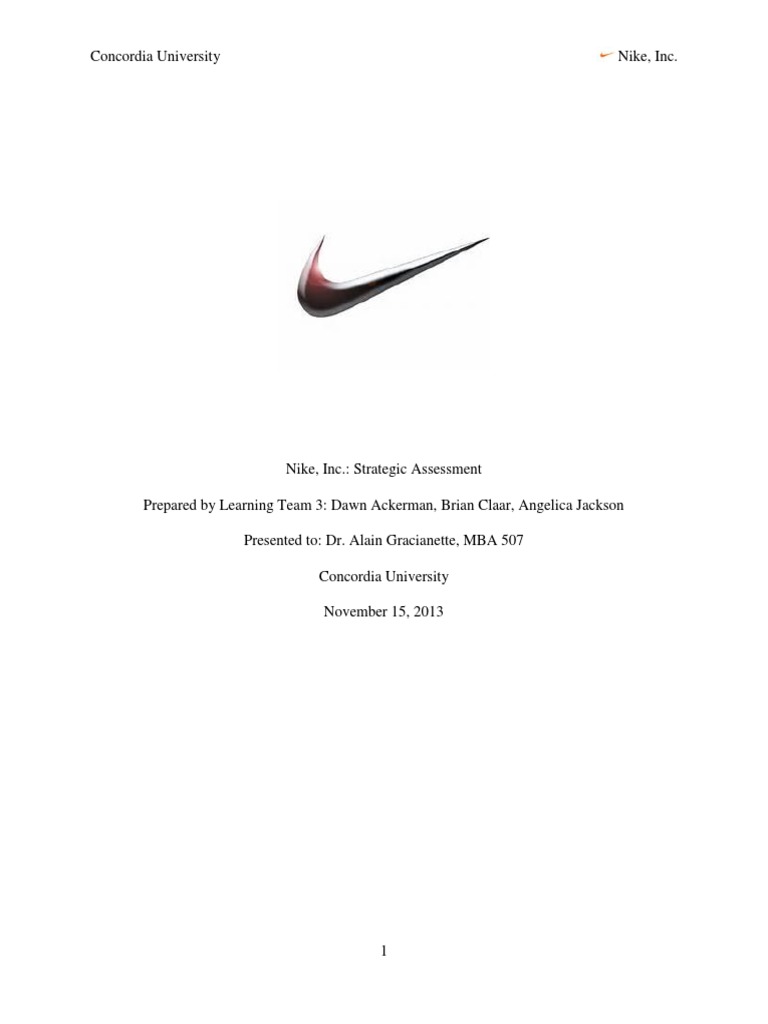 diferente a Pescador Declaración Nike Strategic Plan | PDF | Nike | Strategic Management